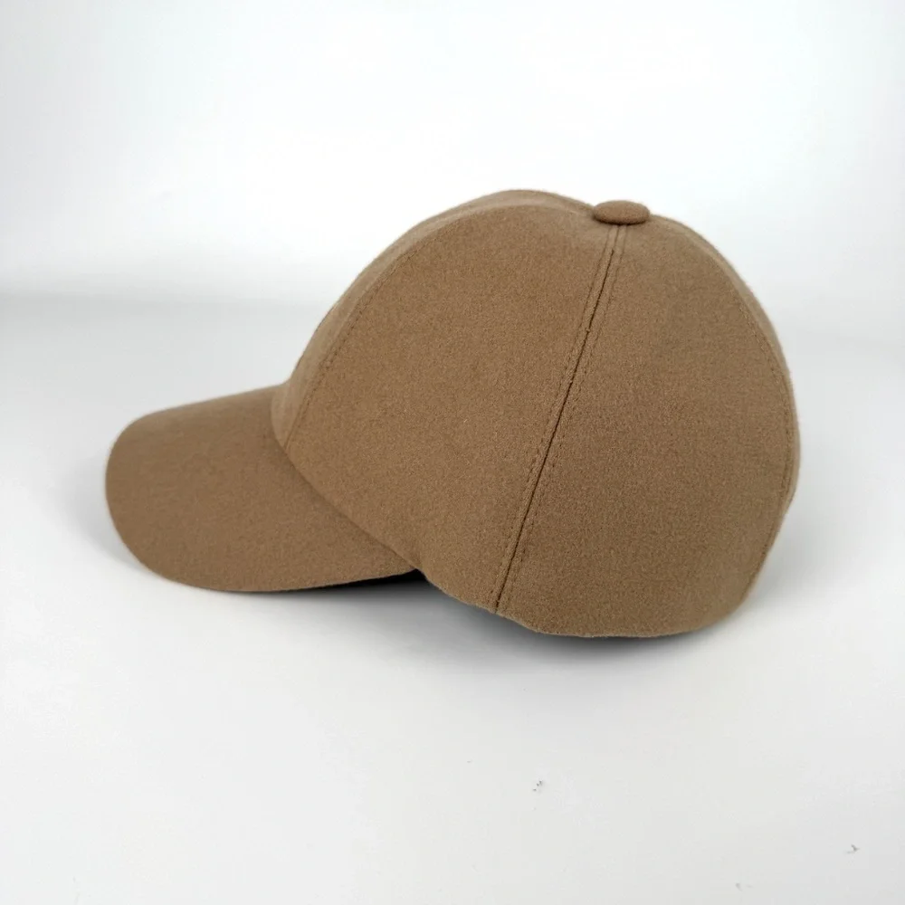 HERMES Serena Lift Beige Cashmere Baseball Cap Hat 57 - Picture 6 of 10